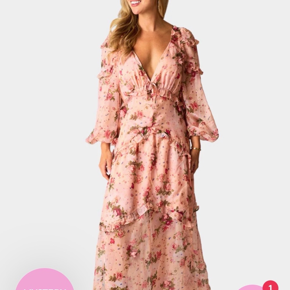 Buddy Love Pink Floral Maxi Dress